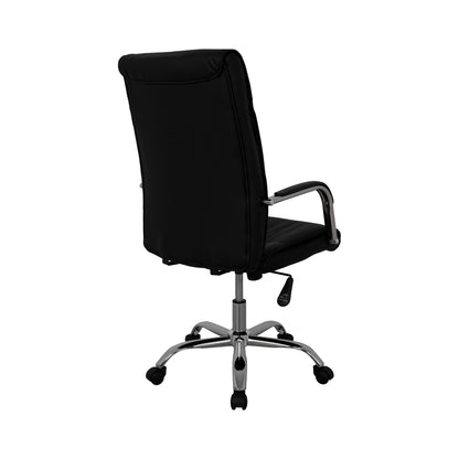 BLACK EXECUTIVE OFFICE CHAIR WITH CHROME BASE JACOB 55.5x65x111