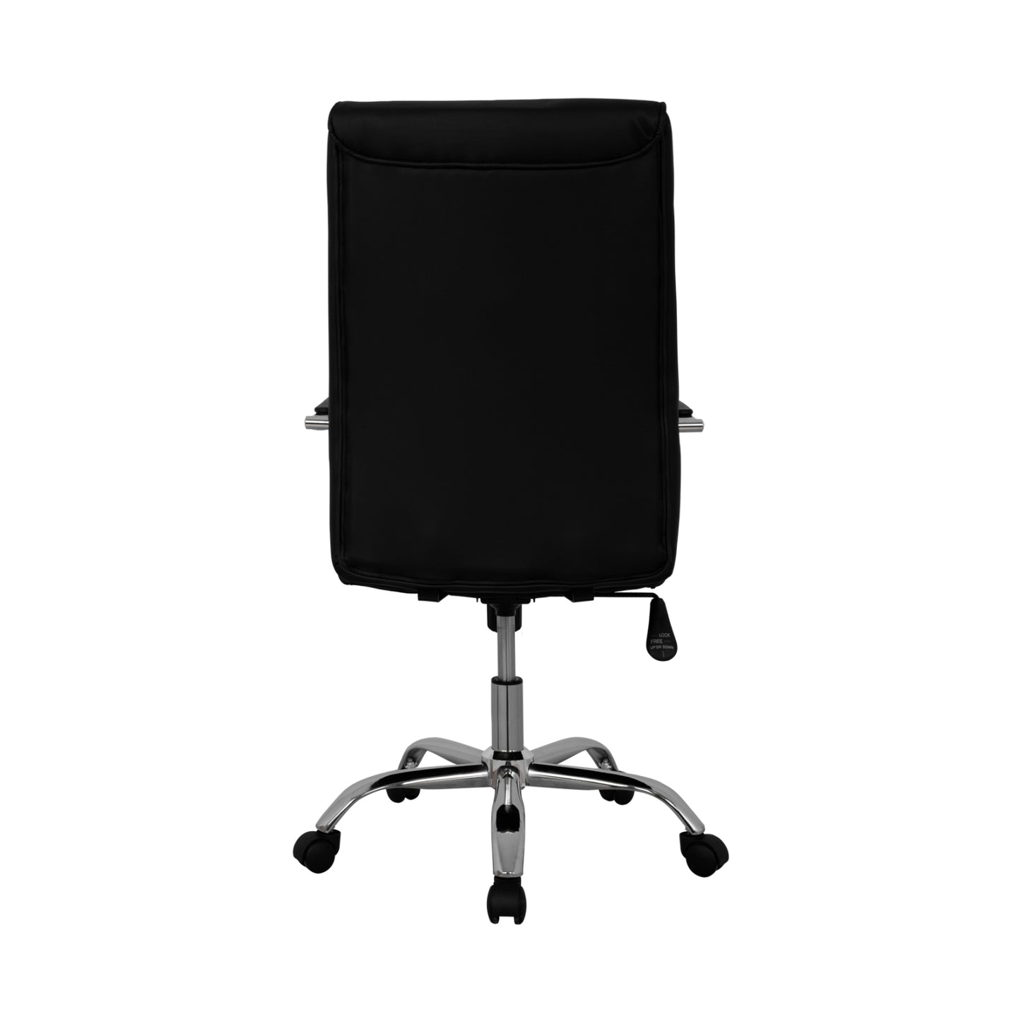 BLACK EXECUTIVE OFFICE CHAIR WITH CHROME BASE JACOB 55.5x65x111