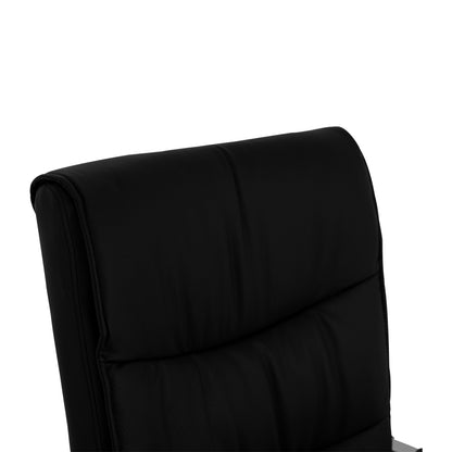 BLACK EXECUTIVE OFFICE CHAIR WITH CHROME BASE JACOB 55.5x65x111