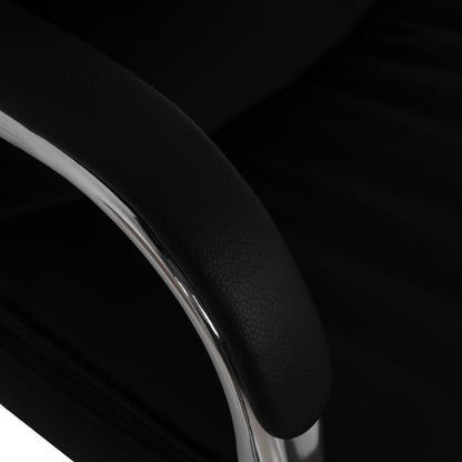 BLACK EXECUTIVE OFFICE CHAIR WITH CHROME BASE JACOB 55.5x65x111