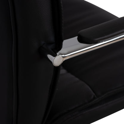 BLACK EXECUTIVE OFFICE CHAIR WITH CHROME BASE JACOB 55.5x65x111