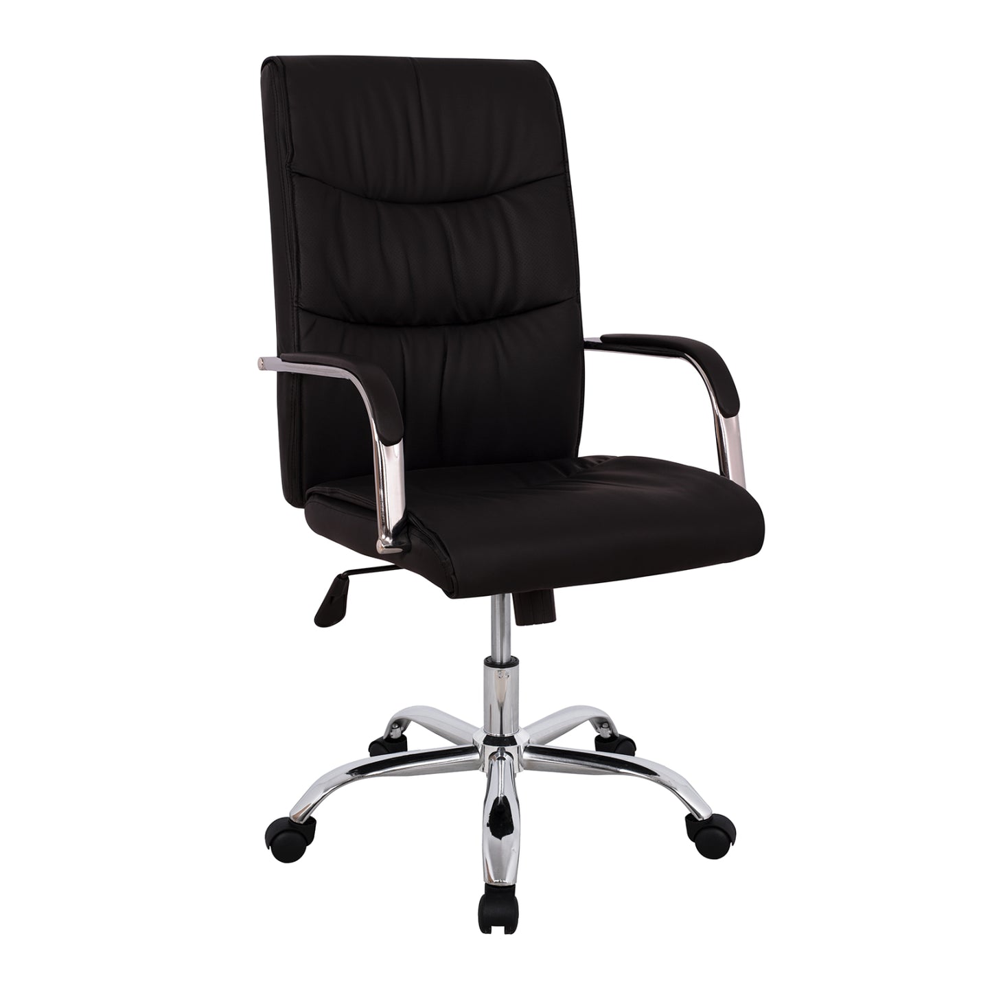 BLACK EXECUTIVE OFFICE CHAIR WITH CHROME BASE JACOB 55.5x65x111