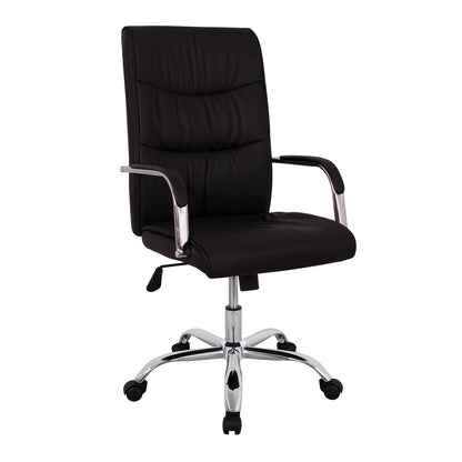 BLACK EXECUTIVE OFFICE CHAIR WITH CHROME BASE JACOB 55.5x65x111
