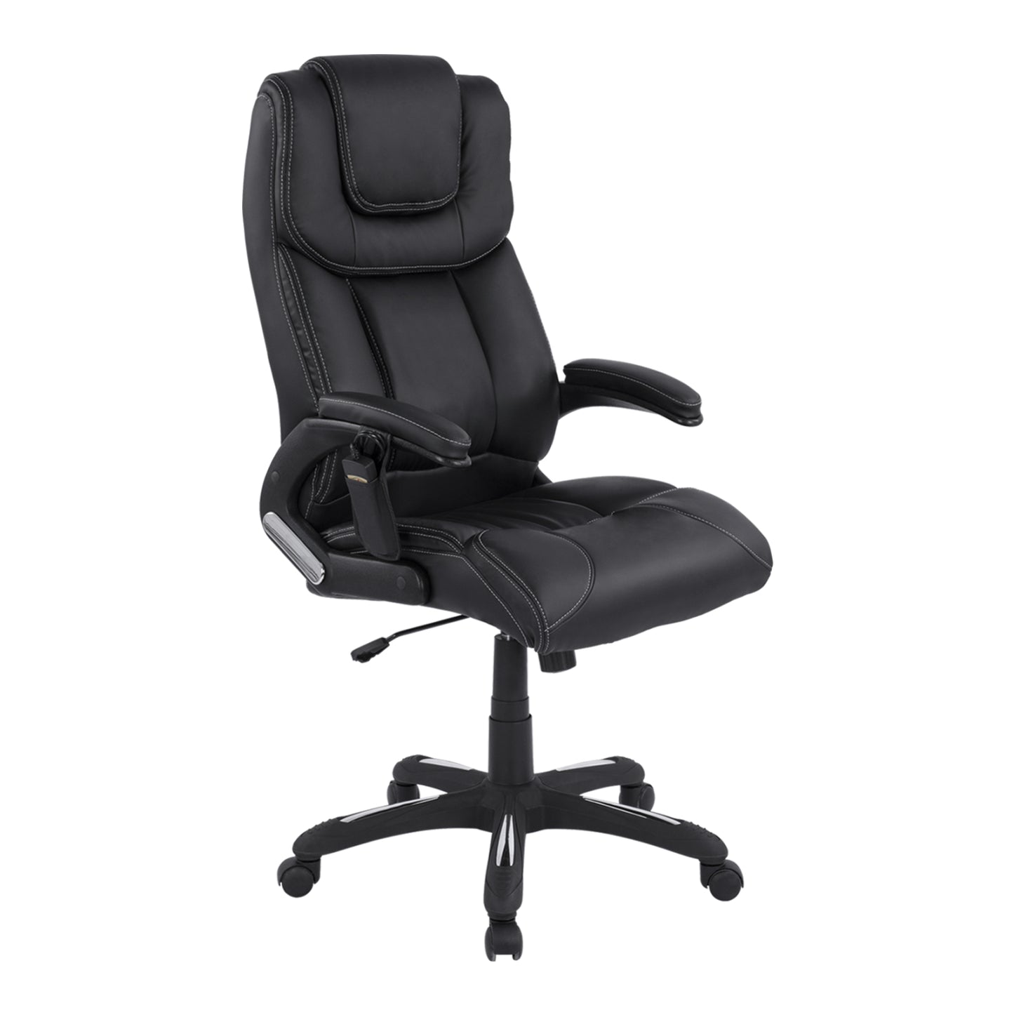 ΚΑΡΕΚΛΑ ΓΡΑΦΕΙΟΥ THORIN ΜΕ MASSAGE ΜΑΥΡΗ 62x70x127