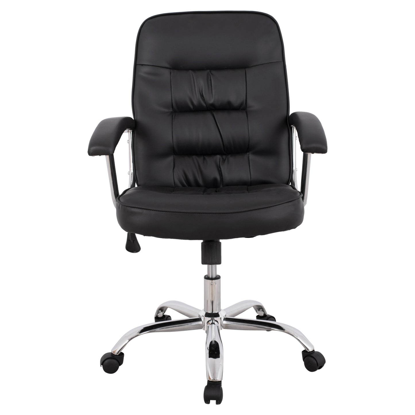 OFFICE CHAIR RYLIE WITH BLACK PU AND CHROME BASE 62x62x104