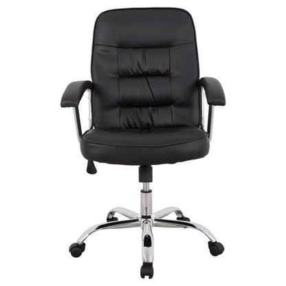 OFFICE CHAIR RYLIE WITH BLACK PU AND CHROME BASE 62x62x104