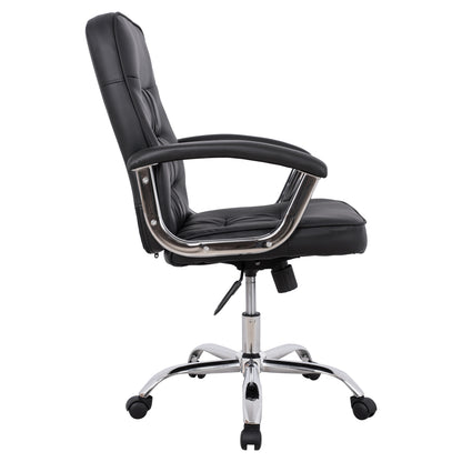 OFFICE CHAIR RYLIE WITH BLACK PU AND CHROME BASE 62x62x104