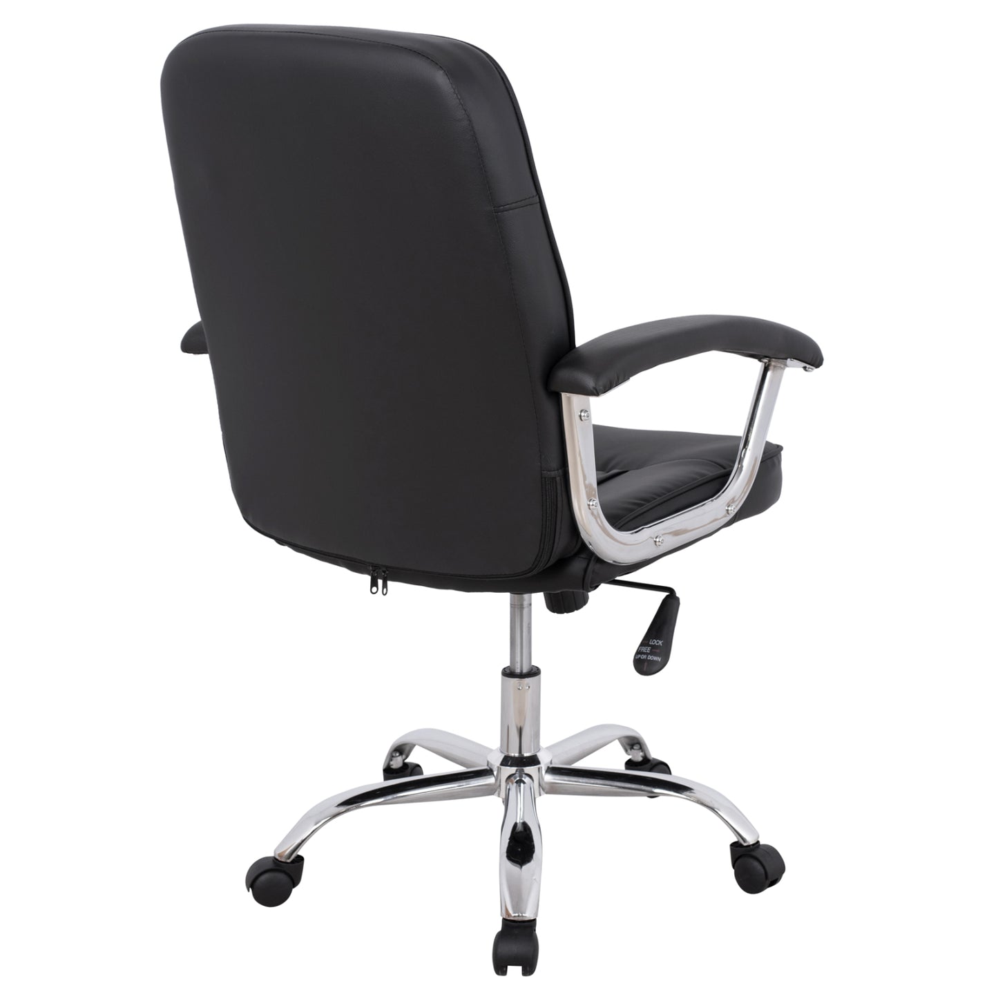 OFFICE CHAIR RYLIE WITH BLACK PU AND CHROME BASE 62x62x104