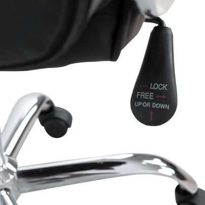 OFFICE CHAIR RYLIE WITH BLACK PU AND CHROME BASE 62x62x104