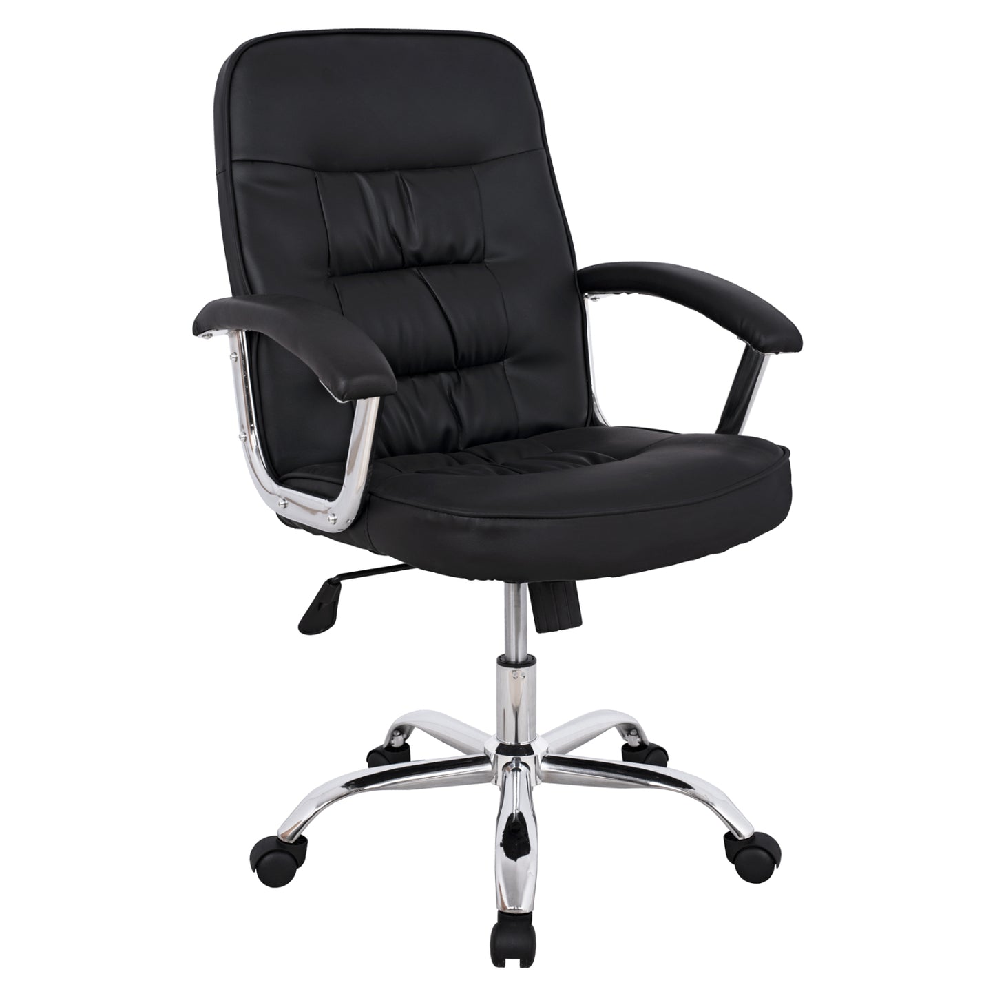 OFFICE CHAIR RYLIE WITH BLACK PU AND CHROME BASE 62x62x104