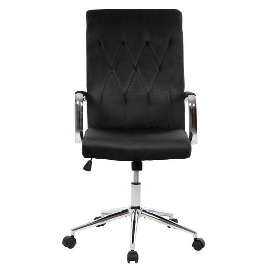 ΚΑΡΕΚΛΑ ΓΡΑΦΕΙΟΥ JOSEF ΜΑΥΡΟ ΒΕΛΟΥΔΟ-INOX ΒΑΣΗ 58x61x105-113