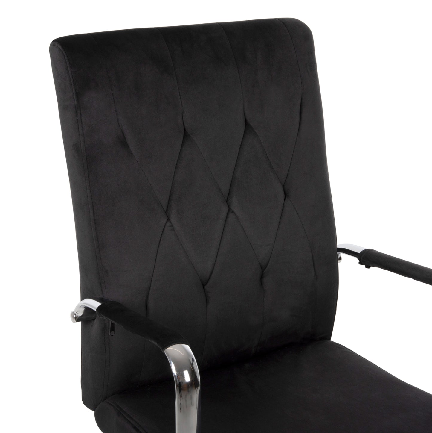 ΚΑΡΕΚΛΑ ΓΡΑΦΕΙΟΥ JOSEF ΜΑΥΡΟ ΒΕΛΟΥΔΟ-INOX ΒΑΣΗ 58x61x105-113