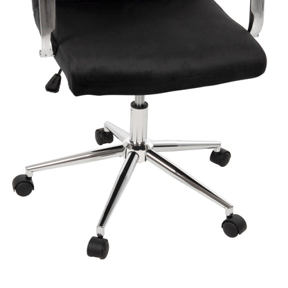 ΚΑΡΕΚΛΑ ΓΡΑΦΕΙΟΥ JOSEF ΜΑΥΡΟ ΒΕΛΟΥΔΟ-INOX ΒΑΣΗ 58x61x105-113