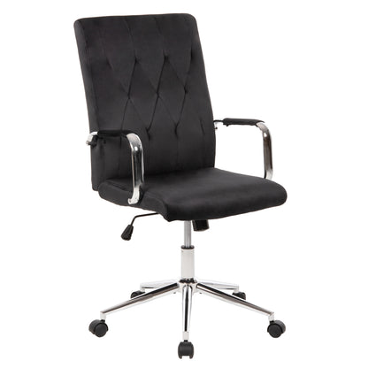 ΚΑΡΕΚΛΑ ΓΡΑΦΕΙΟΥ JOSEF ΜΑΥΡΟ ΒΕΛΟΥΔΟ-INOX ΒΑΣΗ 58x61x105-113