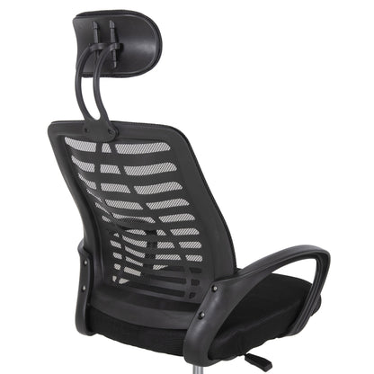 ΚΑΡΕΚΛΑ ΓΡΑΦΕΙΟΥ TRAIL2 ΜΑΥΡΟ MESH-ΠΟΔΙ ΧΡΩΜΙΟΥ 62x59x120