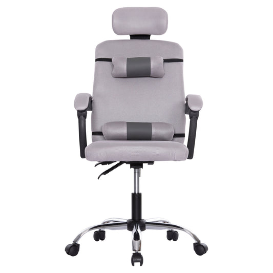 ΚΑΡΕΚΛΑ ΓΡΑΦΕΙΟΥ CRONER HM1196.02 ΓΚΡΙ MESH-ΜΕΤΑΛ.ΒΑΣΗ 58x67x124Υεκ.