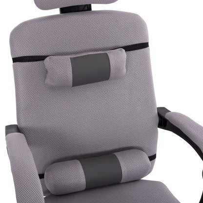 ΚΑΡΕΚΛΑ ΓΡΑΦΕΙΟΥ CRONER HM1196.02 ΓΚΡΙ MESH-ΜΕΤΑΛ.ΒΑΣΗ 58x67x124Υεκ.