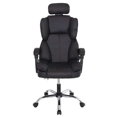 OFFICE CHAIR OCTAVIUS BLACK PVC METAL CHROME BASE 63x73x129