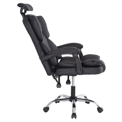 OFFICE CHAIR OCTAVIUS BLACK PVC METAL CHROME BASE 63x73x129
