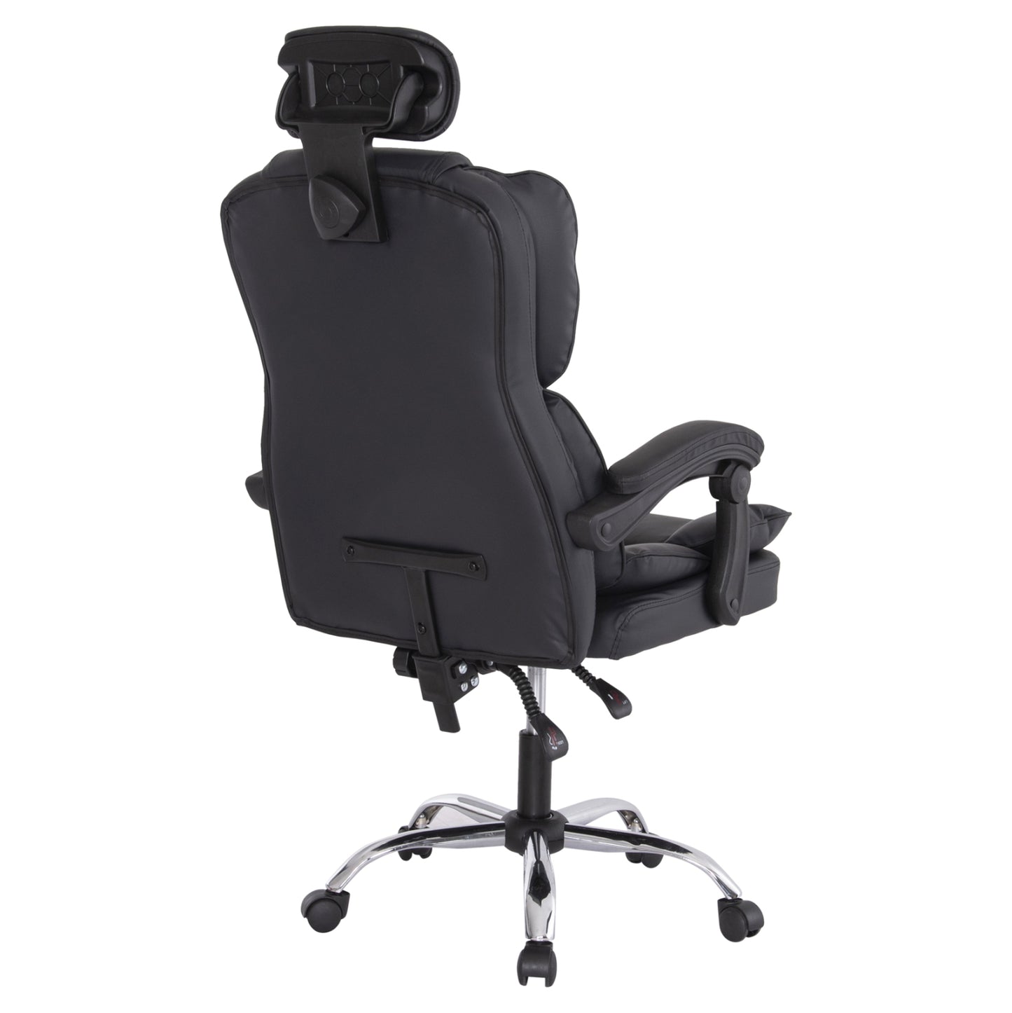 OFFICE CHAIR OCTAVIUS BLACK PVC METAL CHROME BASE 63x73x129