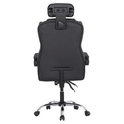 OFFICE CHAIR OCTAVIUS BLACK PVC METAL CHROME BASE 63x73x129