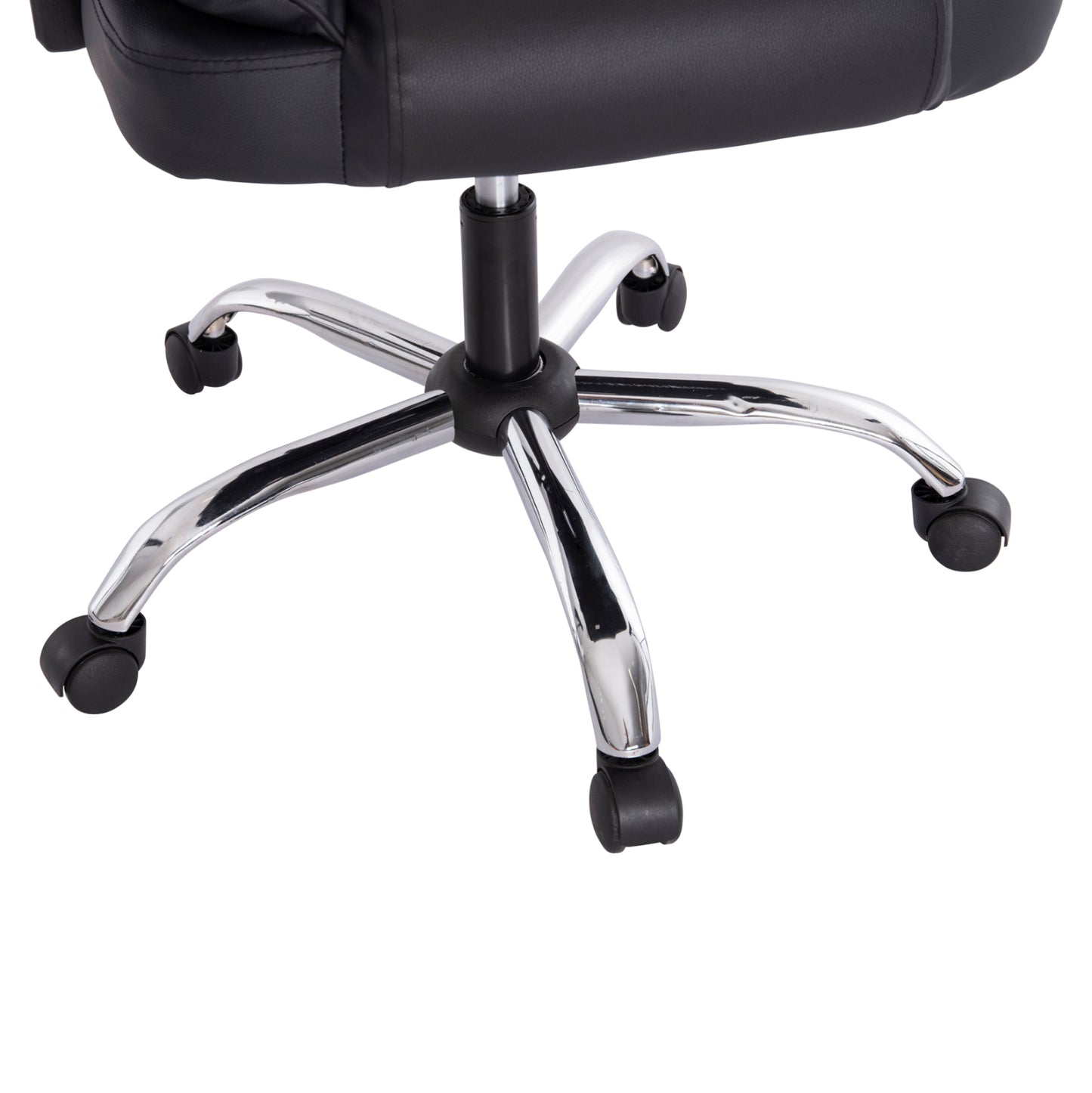 OFFICE CHAIR OCTAVIUS BLACK PVC METAL CHROME BASE 63x73x129