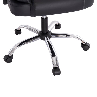 OFFICE CHAIR OCTAVIUS BLACK PVC METAL CHROME BASE 63x73x129