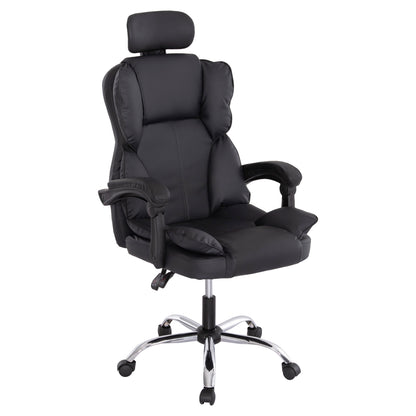 OFFICE CHAIR OCTAVIUS BLACK PVC METAL CHROME BASE 63x73x129