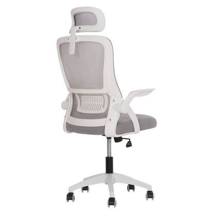 ΚΑΡΕΚΛΑ ΓΡΑΦΕΙΟΥ BLAZER ΓΚΡΙ MESH ΛΕΥΚΟΣ ΣΚΕΛΕΤΟΣ 60x58x110-130