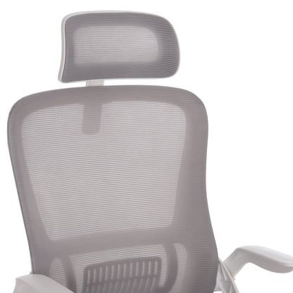 ΚΑΡΕΚΛΑ ΓΡΑΦΕΙΟΥ BLAZER ΓΚΡΙ MESH ΛΕΥΚΟΣ ΣΚΕΛΕΤΟΣ 60x58x110-130