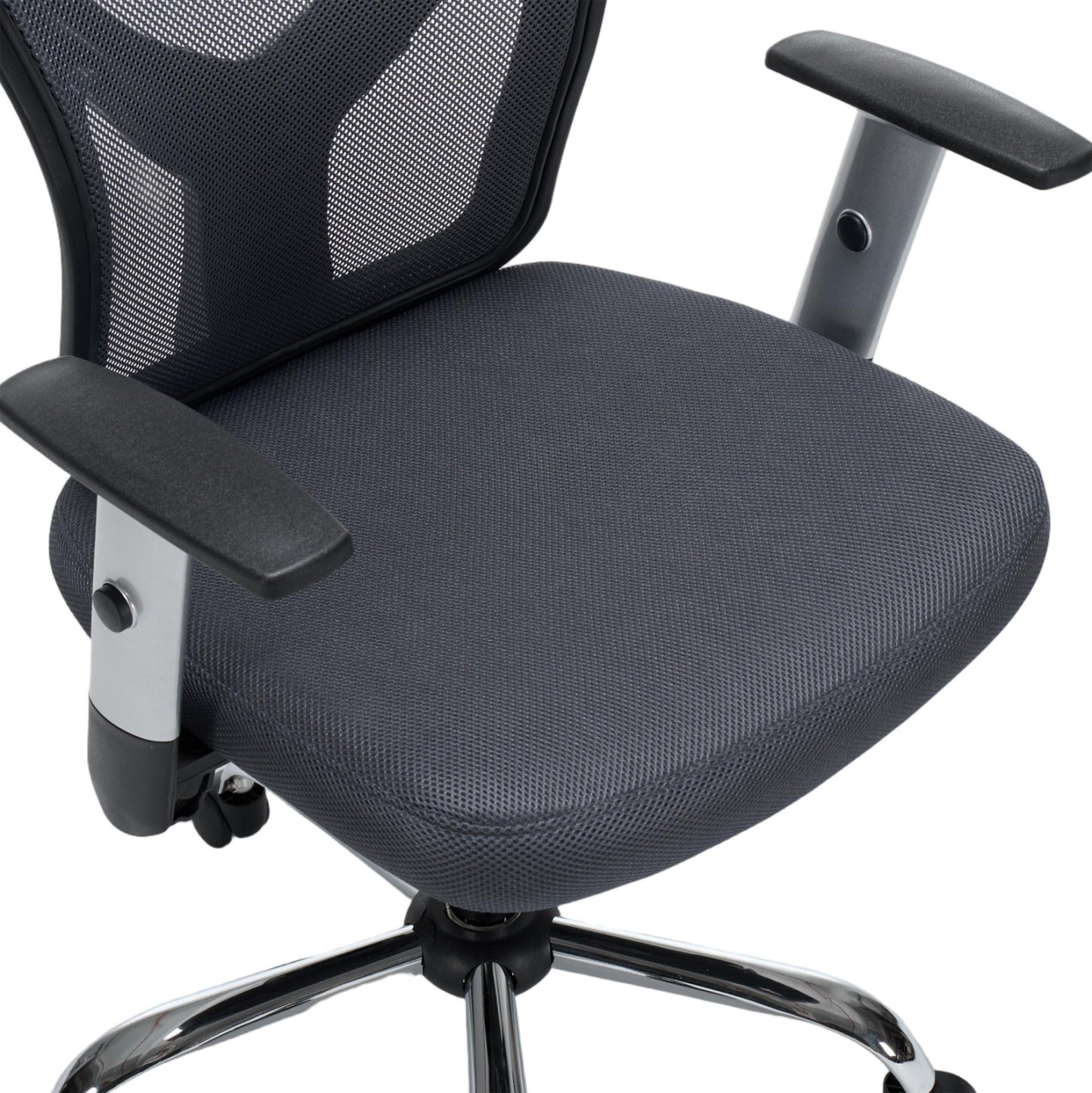 ΚΑΡΕΚΛΑ ΓΡΑΦΕΙΟΥ CUORE ΜΑΥΡΟΣ ΣΚΕΛΕΤΟΣ ΓΚΡΙ MESH 63x61x125