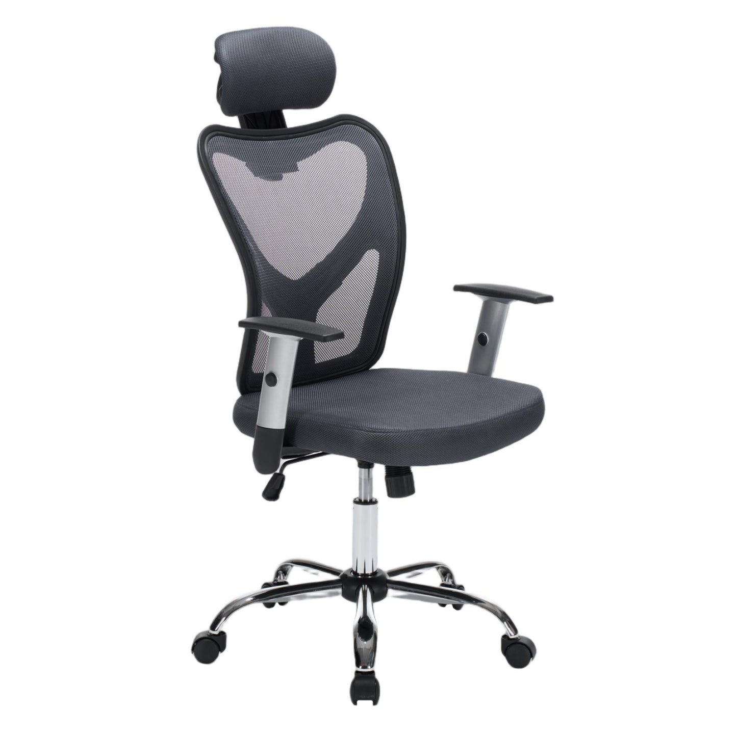 ΚΑΡΕΚΛΑ ΓΡΑΦΕΙΟΥ CUORE ΜΑΥΡΟΣ ΣΚΕΛΕΤΟΣ ΓΚΡΙ MESH 63x61x125