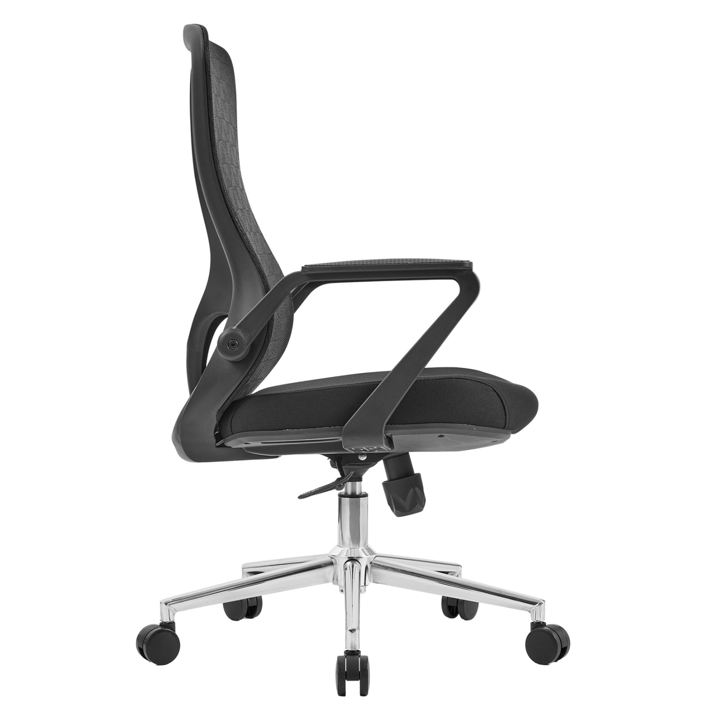 ΚΑΡΕΚΛΑ ΓΡΑΦΕΙΟΥ DECIFER ΜΑΥΡO MESH-ΒΑΣΗ ΧΡΩΜΙΟΥ 61x60x110