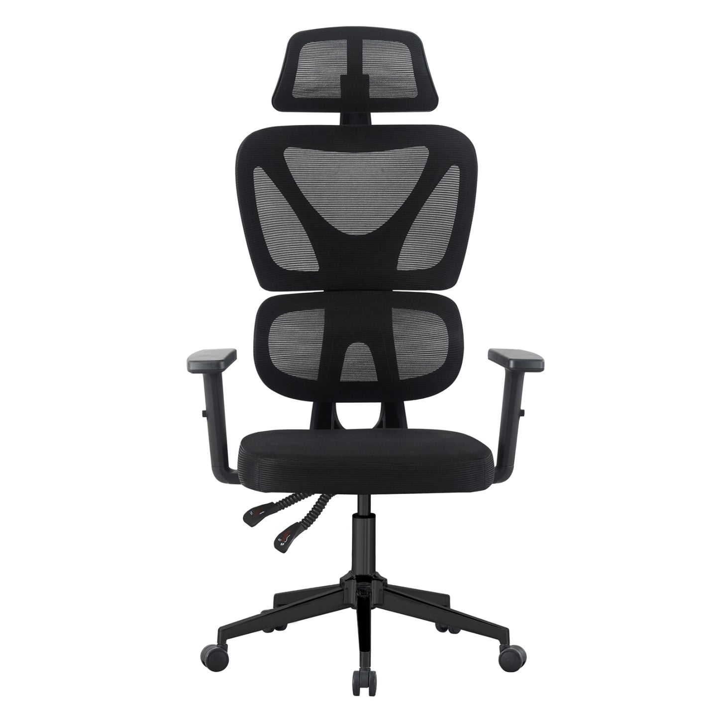 ΚΑΡΕΚΛΑ ΓΡΑΦΕΙΟΥ NOVAR ΜΑΥΡO MESH ΒΑΣΗ PP 51x49x121-129