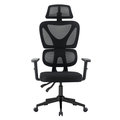 ΚΑΡΕΚΛΑ ΓΡΑΦΕΙΟΥ NOVAR ΜΑΥΡO MESH ΒΑΣΗ PP 51x49x121-129