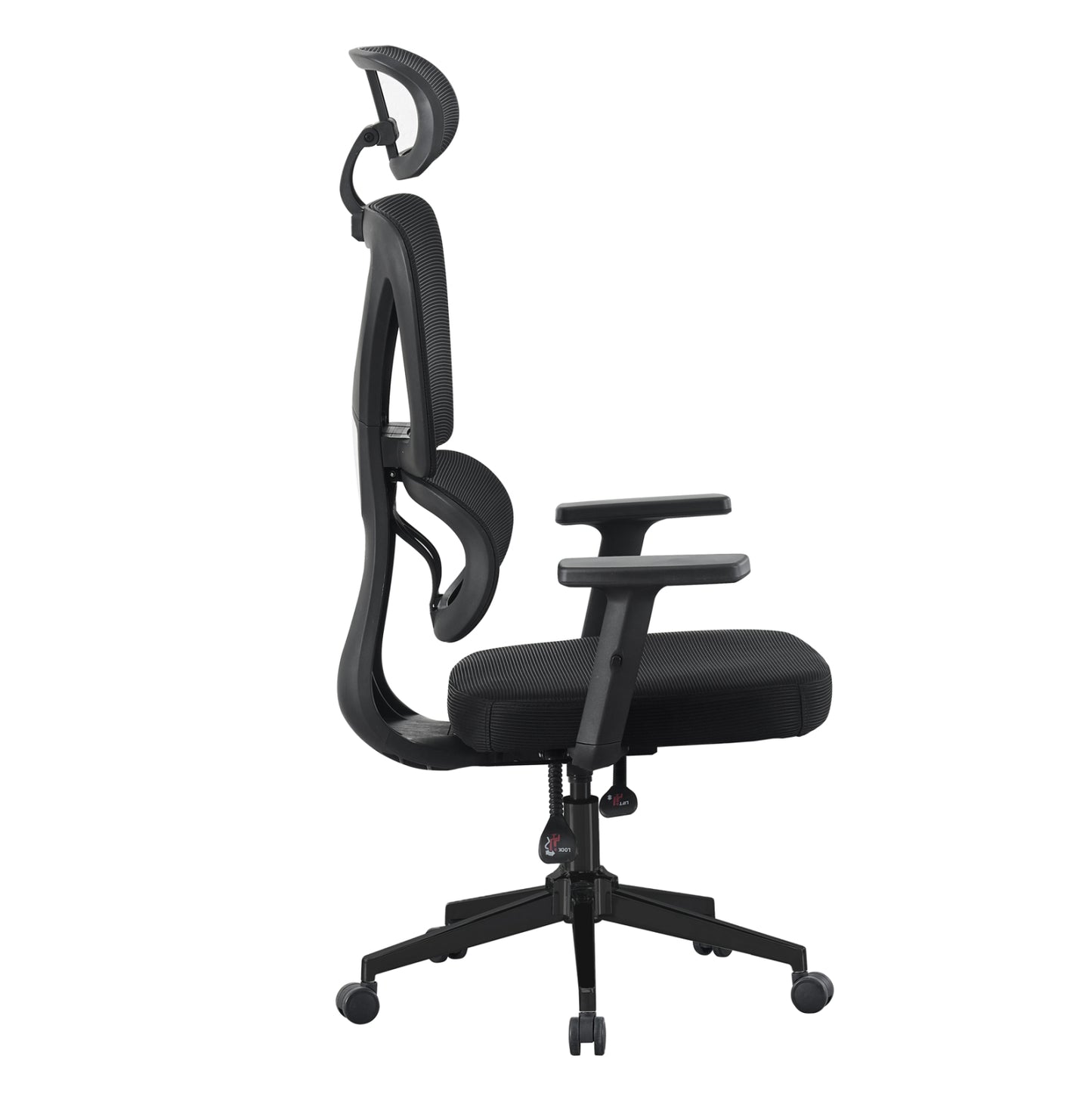 ΚΑΡΕΚΛΑ ΓΡΑΦΕΙΟΥ NOVAR ΜΑΥΡO MESH ΒΑΣΗ PP 51x49x121-129