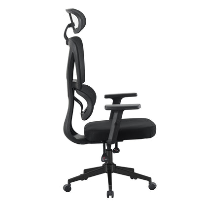 ΚΑΡΕΚΛΑ ΓΡΑΦΕΙΟΥ NOVAR ΜΑΥΡO MESH ΒΑΣΗ PP 51x49x121-129