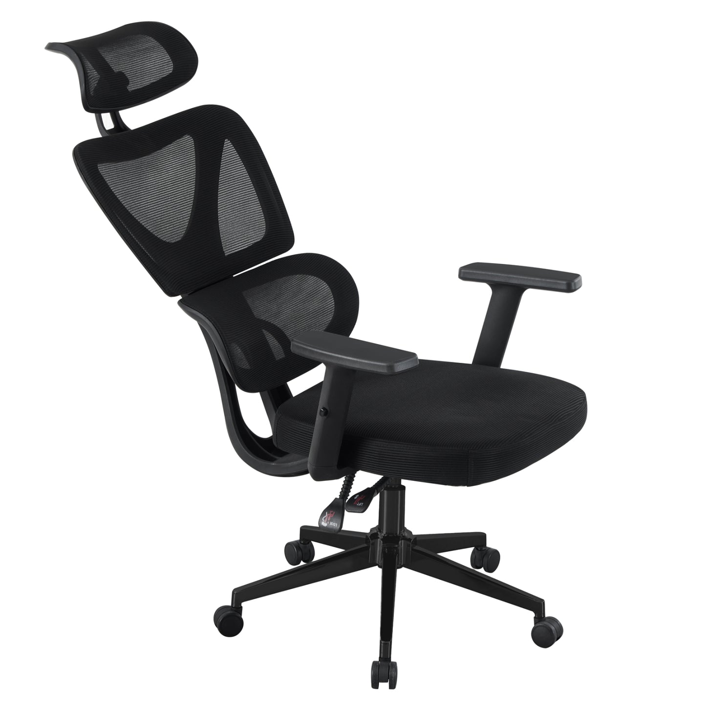 ΚΑΡΕΚΛΑ ΓΡΑΦΕΙΟΥ NOVAR ΜΑΥΡO MESH ΒΑΣΗ PP 51x49x121-129