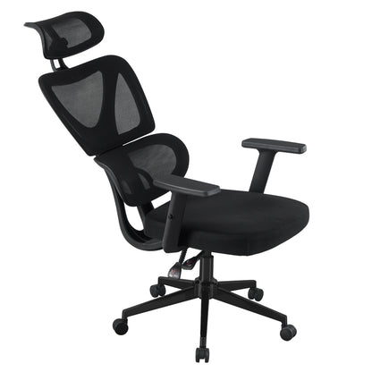 ΚΑΡΕΚΛΑ ΓΡΑΦΕΙΟΥ NOVAR ΜΑΥΡO MESH ΒΑΣΗ PP 51x49x121-129