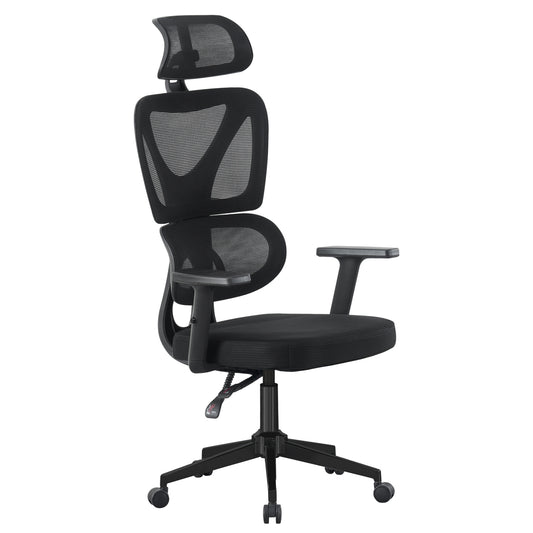 OFFICE CHAIR NOVAR BLACK MESH PP BASE 51x49x121-129