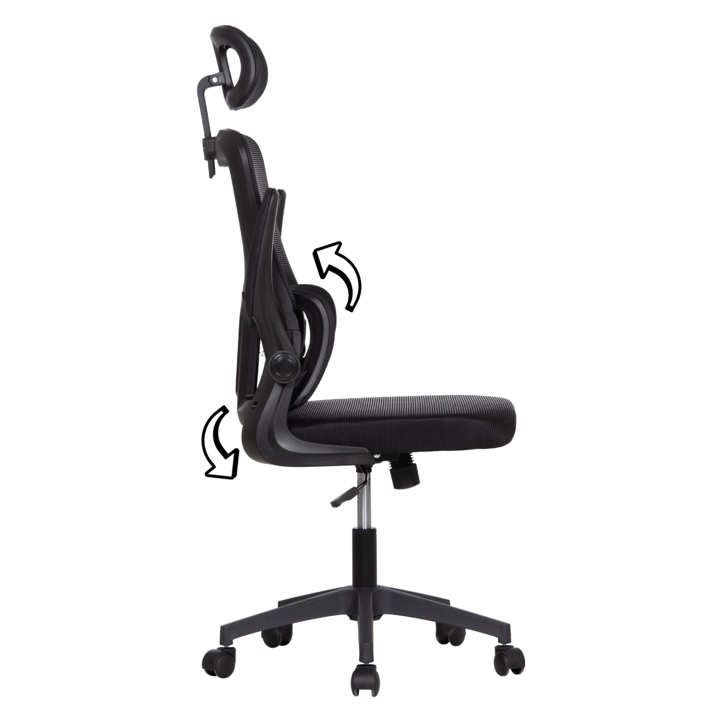 ΚΑΡΕΚΛΑ ΓΡΑΦΕΙΟΥ KESI ΜΑΥΡO MESH & PP 61x62x125