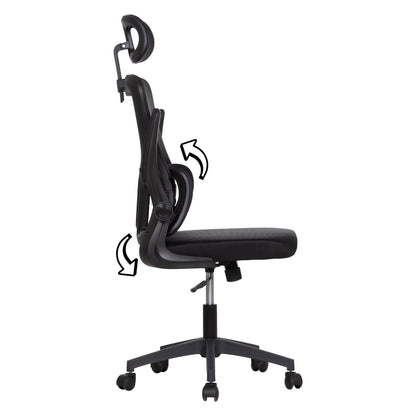 ΚΑΡΕΚΛΑ ΓΡΑΦΕΙΟΥ KESI ΜΑΥΡO MESH & PP 61x62x125