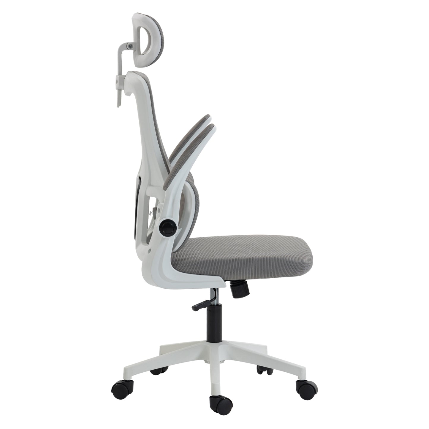 ΚΑΡΕΚΛΑ ΓΡΑΦΕΙΟΥ KESI ΑΝΟΙΧΤΟ ΓΚΡΙ MESH-ΛΕΥΚΟ PP 52x50x122