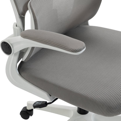 ΚΑΡΕΚΛΑ ΓΡΑΦΕΙΟΥ KESI ΑΝΟΙΧΤΟ ΓΚΡΙ MESH-ΛΕΥΚΟ PP 52x50x122