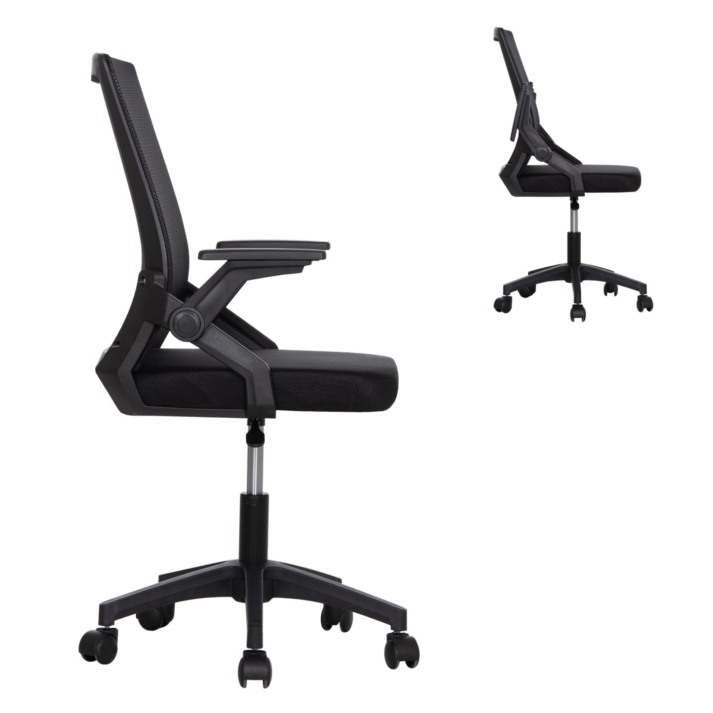 ΚΑΡΕΚΛΑ ΓΡΑΦΕΙΟΥ ZENITH PP & MESH ΥΦΑΣΜΑ-ΜΑΥΡΟ 58x55x100