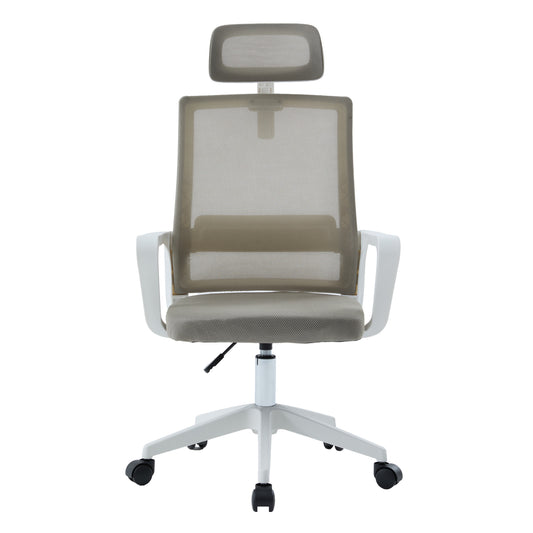ΚΑΡΕΚΛΑ ΓΡΑΦΕΙΟΥ VELOCITY ΛΕΥΚΟ PP-ΑΝΟΙΧΤΟ ΓΚΡΙ MESH 61x62x123