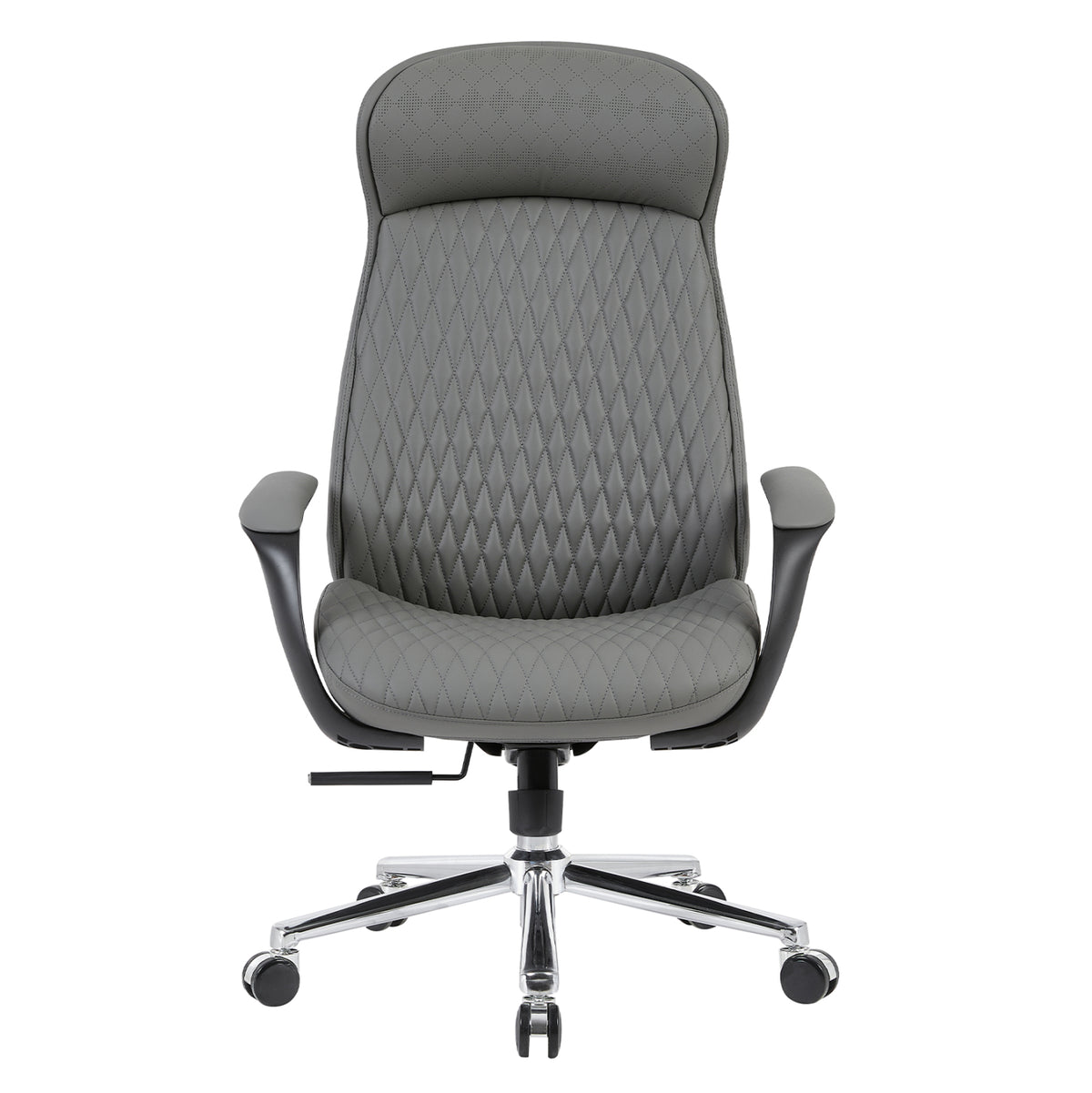 PREMIUM VELUM OFFICE CHAIR GREY PU CHROME BASE 71x69x116-122