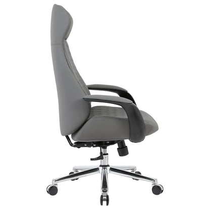 PREMIUM VELUM OFFICE CHAIR GREY PU CHROME BASE 71x69x116-122