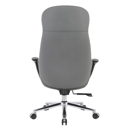 PREMIUM VELUM OFFICE CHAIR GREY PU CHROME BASE 71x69x116-122
