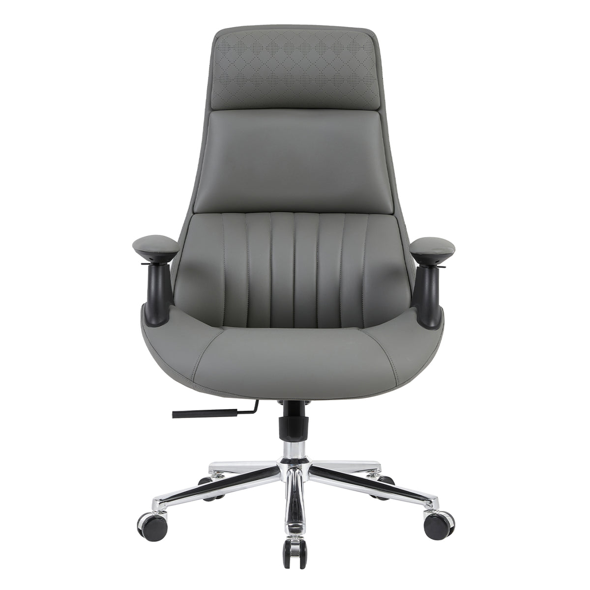 PREMIUM PULSE OFFICE CHAIR GREY PU CHROME BASE 73x70x115-121